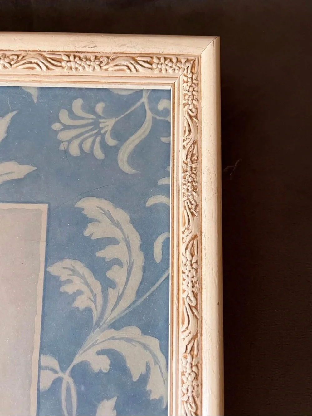 Blue Floral Framed Wall Art Set - Classic Blue Print Pair